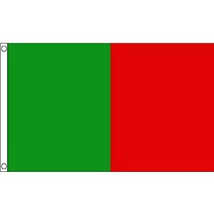 AZ FLAG vlag, groen en rood, 90 x 60 cm, vlag groen en rood, 60 x 90 cm