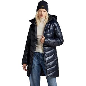 G-STAR RAW Lange jas met capuchon, slim fit, damesjas, Blauw (Salute D24677-D418-C742)