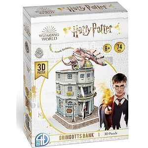 Asmodee CubicFun, Harry Potter, bank van Gringotts, bouwset, 3D-puzzel, 74 stukjes, vanaf 8 jaar, 60 minuten HPP51070