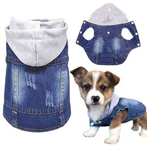 Sild Cool Vintage Washed Denim Jas Jumpsuit Blue Jeans Kleding voor Kleine Hond Huisdier/6 Stijlen M