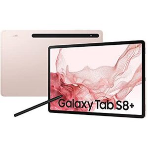 Samsung Galaxy Tab S8 + 12,4 inch, 256 GB intern geheugen, 8 GB RAM, WLAN, Android tablet met S Pen, roze goud