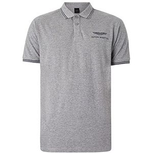 Hackett London Poloshirt met kant Amr herenhemd, grijs, XL, grijs.