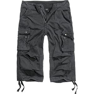 Brandit heren Korte broek met zakken Brandit Urban Legend 3/4 Shorts, Zwart, XXL