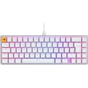 Glorious Gaming GMMK 2 Compact (65%), mechanisch gamingtoetsenbord, compact TKL (65%), aluminium frame, doubleshot keycaps, Glorious Fox-schakelaars, RGB, Spaanse QWERTY-lay-out, wit