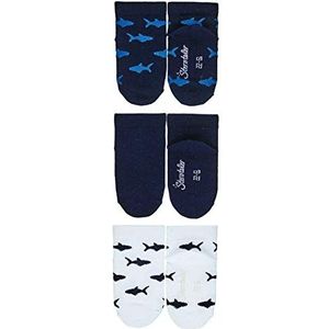 Sterntaler Sneaker-Söckchen 3-pack Haie 8512121 sokken, marineblauw, 18 uniseks baby, Blauw