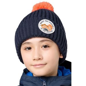 Jack Wolfskin Pompom Badge Beanie K, uniseks kinderbaret, nachtblauw,
