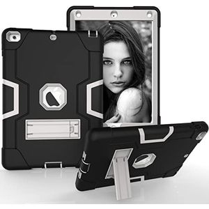 beschermhoes voor iPad 6e generatie met standaard voor iPad 9,7 inch, zwart / grijs