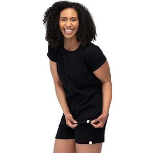 greenjama T-shirt pour femme en derby-Rib, Noir, 40