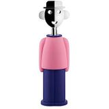 Alessi Alessandro M. AM23 PAZ - kurkentrekker design, van thermoplastische hars en Zamak verchroomd, roze en blauw