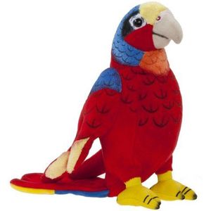 Pluche rode ara papegaai knuffel 20 cm - Tropische vogels knuffeldieren