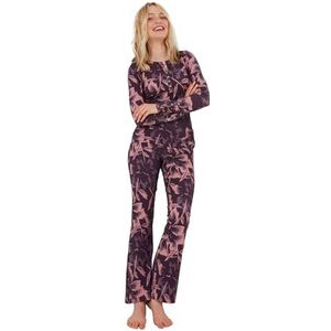 Joe Browns Sloe Joes Legging de yoga évasé à taille profonde avec imprimé floral pour femme, violet, 44