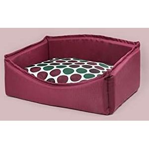 United Pets Square hondenbed, zacht, vierkant, met afneembaar kussen, design Made in Italy, afneembare overtrek, klein, bordeaux, M - 1000 g