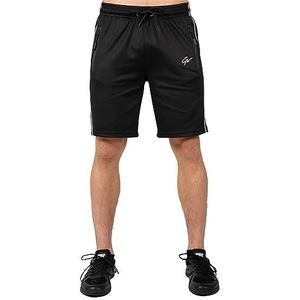 Gorilla Wear Omkeerbare track shorts - zwart/goud - lichte comfortabele short voor sport dagelijks gebruik vrije tijd workout training van polyester elastaan bewegingsvrijheid nauwsluitende pasvorm ritssluiting, zwart/wit