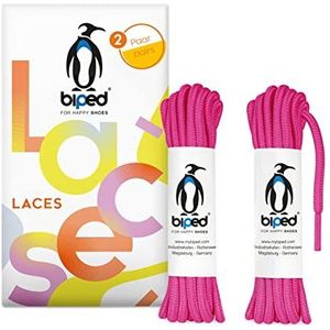 biped Veters, 2 paar scheurvaste veters voor leren schoenen, voor werkschoenen, vrije tijd en sportschoenen, veters, 100% polyester, rond, diameter 4 mm, z2914 (#13 roze, 110 cm)