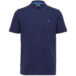 SELETED HOMME Slhdante Ss Polo W Noos T-shirt voor heren, marineblauw blazer