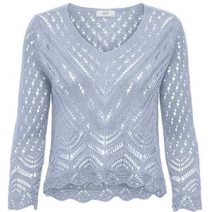 JDY Jdynew Sun 3/4 cropped pullover Knt Noos gehaakt overhemd met V-hals voor dames (1 stuk), Zachte chambray, XXL