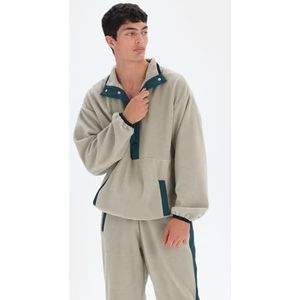 Dagi Sweat-shirt surdimensionné à manches longues pour homme, stone, M