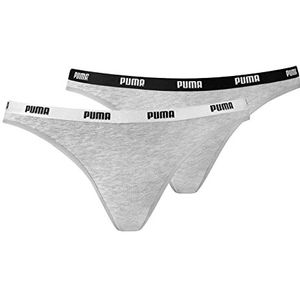 PUMA Bikini ondergoed voor dames, 2 stuks, grijs/grijs