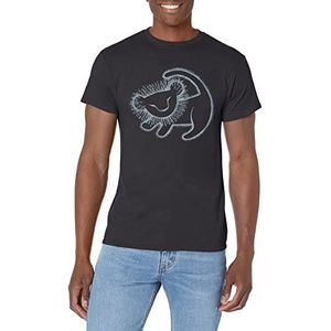 Disney Grafisch T-shirt voor heren, koning leeuw, Simba Cave Paintin, zwart, XL, zwart.