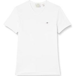 GANT Slim Shield V-hals T-shirt met V-hals voor heren, Wit
