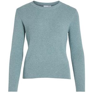 Vila Vicomfy Gebreide damestrui O-hals L/S Knit Top Noos, Arctic/Detail: gemengd