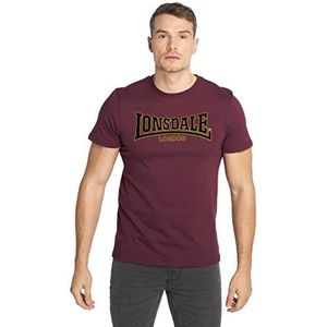 Lonsdale London Classic Slim Fit T-shirt voor heren, Rood (Bordeaux)