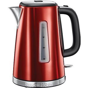 Russell Hobbs Luna Solar Red Waterkoker Rood (1,7L), Snelkookfunctie, Extra Zuinig, Gemakkelijk Reinigbaar, Ingebouwd Warmte Element, 2400 Watt, 23210-70