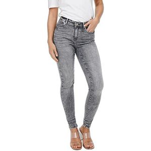 Only ONLPOWER Mid Push Up SK AZG937 Noos Jeans, Grey Denim, XS dames, Grey Denim, XS, Grijs denim