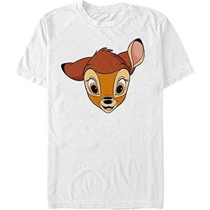 Disney Unisex Bambi Big Face Organic T-shirt met korte mouwen, wit, M, Weiss