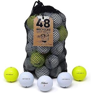 Second Chance DT Trusoft, Deuxième Chance DT TRUSOFT Pack de 48 balles de Golf Lake Grade A Unisexe-Adulte, White/Yellow, 48 -