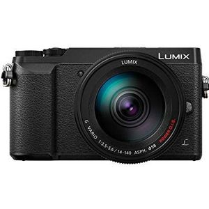 Panasonic Lumix GX80H | compacte hybride camera + Lumix-lens 14 - 140 mm (sensor 4/3 16 MP, dubbele stabilisatie, zoeker, kantelbaar touchscreen, AF DFD, video 4K) zwart - Franse versie