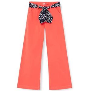 s.Oliver Broek met riem, brede pijpen broek met riem, brede pijpen, oranje, 104 meisjes, oranje, Oranje