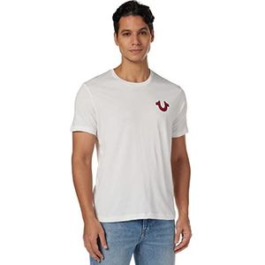 True Religion Buddha Logo T-shirt met korte mouwen voor heren, Wit.