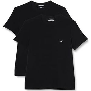 Emporio Armani Set van 2 T-shirts voor heren, zwart/zwart