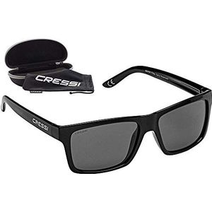Cressi Bahia Floating zonnebril voor sport, drijvend, gepolariseerd, uv-bescherming, 100% uniseks, zwart, getinte glazen, Eén maat