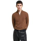 GANT Cotton Pique Half Zip Pullover voor heren, Gemengde hazelnoot, S