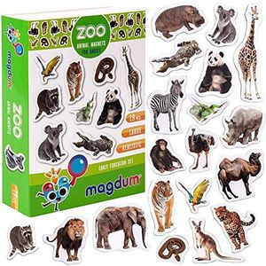 magdum Magneten voor kinderen, foto's van dierentuindieren, echte grote koelkastmagneten voor peuters, speelgoed voor kinderen tot 3 jaar, magneten voor kinderen, educatief spelletjes, set magnetische dieren voor baby's