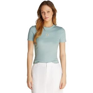 CK JEANS T-shirt ajusté tissé pour femme J20J225245, bleu (bleu nuage), XXL, Bleu (bleu nuage), XXL