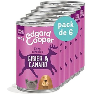 Edgard & Cooper Hondenvoer (wild en eend, 400 g x 6), zonder granen, vers vlees en hoogwaardige eiwitten, echte ingrediënten voor honden, hypoallergeen, zonder toegevoegde suiker
