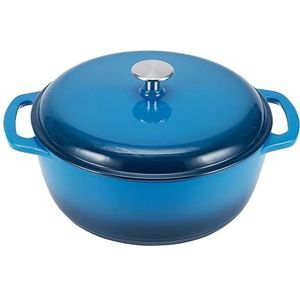 Amazon Basics Gietijzeren braadpan, geëmailleerd, 5,6 liter blauw