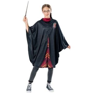 Rubies - Officieel Harry Potter – Gryffindor kostuum – cape met rolkraag + toverstaf + bril (kinder) – maat 9 - 10 jaar