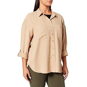 Comma CI Damesblouse met lange mouwen en lange mouwen, 8226, donkerbeige