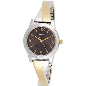 Timex 25 mm voor dames met zwarte wijzerplaat en rekbare tweekleurige armband TW5M38700