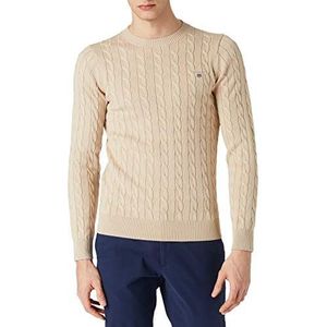 GANT COTTON CABLE CREW herentrui, Droog zand