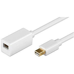 Goobay 52854 verlengkabel Mini DisplayPort 1.2, goudkleurig, wit, 1 m kabellengte