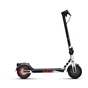 Aprilia eSRZ opvouwbare elektrische scooter 16 nm 25 km-autonomie, batt. 6,0 Ah, opladen in 4 uur, max. 100 kg, gewicht slechts 13,8 kg, schijfrem, donkergrijs, inzetstukken wit, rood, U