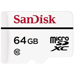 MicroSDXC Geheugenkaart met SD-adapter SanDisk High Endurance voor videobewaking in Full HD tot 10.000 uur - 64GB Class 10 (SDSDSDQQ-064G-G46A)
