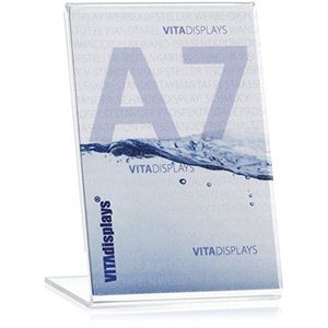 VITAdisplays® Reclame display L in staand formaat, tafelstandaard van plexiglas® 10-pack DIN A7 transparant