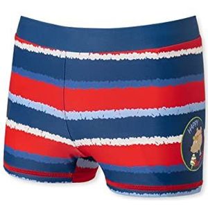 Schiesser Badbroek met Bein Jungen badpak, donkerblauw rood gestreift, 104 jongens, Blauw