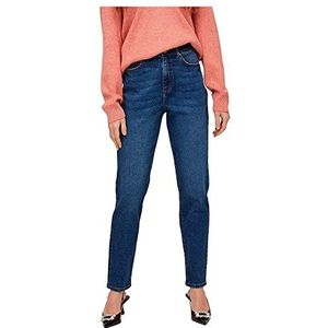 Vila Vinaomi Jo DBD Hw Mom Su-Noos damesjeans, donkerblauw, denim, 38W x 32L, Donkerblauw denim